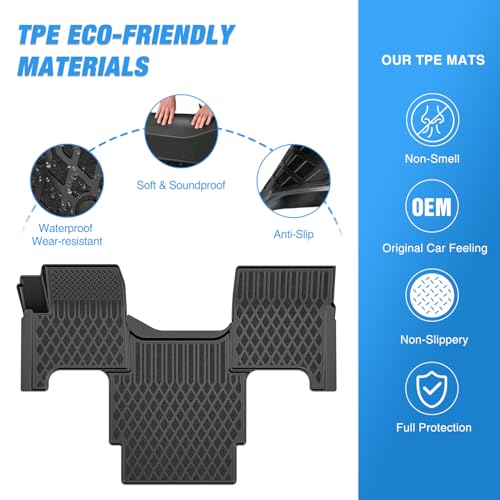 Nilight TPE Floor Mats for Volvo VNL 300 430 630 670 730 780 2004-2018 Volvo VT Models 2006-2010 All Weather Custom Fit Heavy Duty Floor Liners - color: 2004-2018 Volvo VNL
