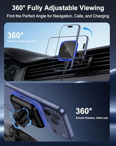15W MagSafe Car Mount Charger,Magnetic Wireless Car Charger,Air Vent Dashboard Phone Holder Mount for iPhone 17e 16 15 14 13 12 Pro/Pro Max/17 Air,Samsung S26/S25 Ultra,Fast Charging,Car Accessories - color: Wireless Car Charger