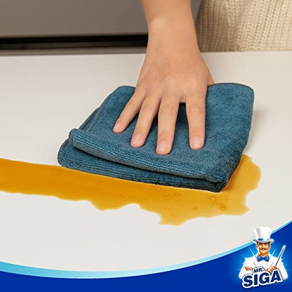 MR.SIGA Microfiber Cleaning Cloth, All-Purpose Microfiber Towels, Streak Free Cleaning Rags, Pack of 12, Light Teal, Size 32 x 32 cm(12.6 x 12.6 inch) - color: Light Teal