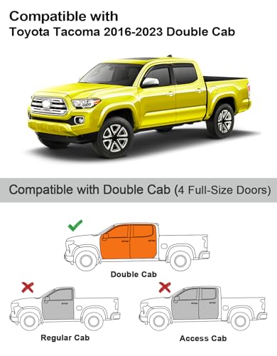 in-Channel Window Rain Guards Fit for Toyota Tacoma Double Cab 2016-2023 Rain Guard Extra Durable Window Deflectors Vent Visors Vent Shades Exterior Truck Accessories - size: 2016-2023 Toyota Tacoma Double Cab