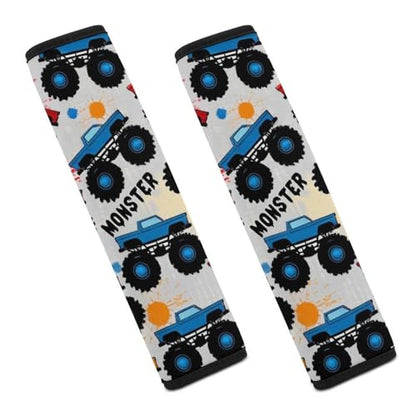 Fashion Car Seat Belt Covers Soft Cushion Pad Car Shoulder Strap Harness Pad Grunge Monster Truck Car Art - color: Color846