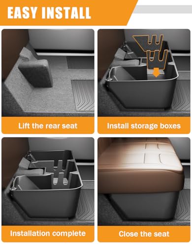 KINGGERI Under Seat Storage Boxes - Compatible with 2019-2026 Dodge Ram 1500 Crew Cab (Not for Classic), Heavy Duty Upgraded Rear Under Back Seat Storage Truck Cargo Black Tool Box Organizer - size: Compatible with 2019-2026 Dodge Ram 1500
