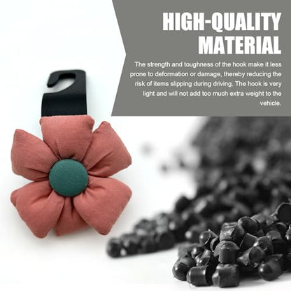 2 PCS Cute Flower Car Seat Headrest Hooks, Multifunctional Headrest Hanger, Universal Automotive Storage Organizer for Handbags Purses (Red) - color: Red