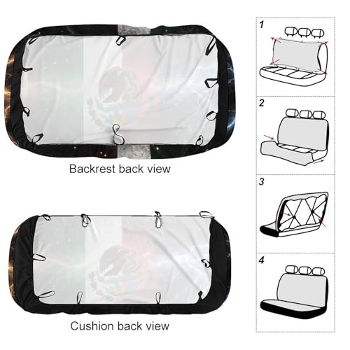 Breathable Comfortable Back Seat Covers Compatible with 90% Vehicles Car Accessories for All Seasons, Non Fade Cool Lightnings Eagle Mexico Flag Seat Cushion Pad Mat Covers - color: Pattern 136