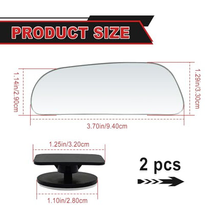 2-Pack Universal HD Blind Spot Mirrors, 360° Adjustable Frameless Convex Rear View Mirror for Cars, Trucks, SUVs, and Vans - Fan Shaped Side Mirrors Car Accessories (Square) - style: Square