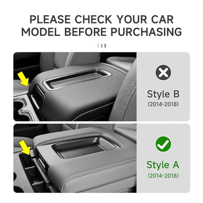 Car Carbon Fiber Decal Armrest Box Panel Sticker Cover Interior Trim for Chevrolet Silverado/GMC Sierra 1500 2500HD 3500HD 2014-2018 Accessories - color: Armrest Box Panel
