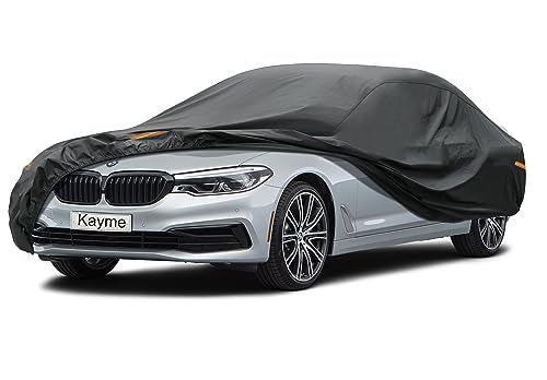 Kayme 7 Layers Car Cover Custom Fit for BMW 6 Series 640i 650i / 8 Series (2003-2025) Waterproof All Weather for Automobiles, Outdoor Full Cover Rain Sun UV Protection.Black - color: PE-Black, size: Custom Fit BMW 6 Series