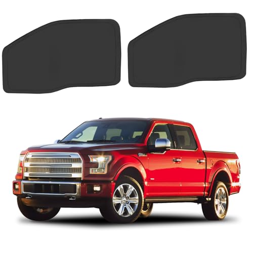 Front Side Window Sun Shade for 2015-2020 Fo-rd F150 Accessories 2Dr 4Dr Pickup, Foldable Window Sunshade Sun Visor Protector for F150, Side Window Shades Sun Shield Blocks UV Rays Heat - size: Silver & Black-fit 2015-2020 Ford F150