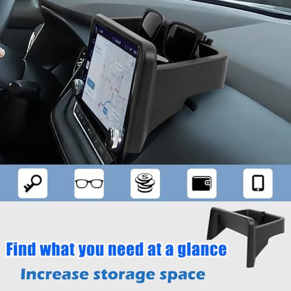 Center Console Organizer Compatible with 2021-2025 2026 Nissan Rogue S/SV/Rock Creek Dashboard Tray Interior Insert Accessories Behind Screen Black (Only Fit 8-Inch Screen) - size: Only Fit 8-Inch Screen