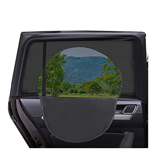 Upgrade Stretchable&Breathable SUV Car Window Shade - Oversize Double Mesh for Heat Shading and Bug&UV Protection - Car Must Have Privacy Shades for Cars,Truck,SUV When Camping (Rear window/2pcs) - color: Rear window/2pcs