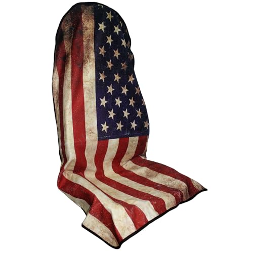 Waterproof Car Seat Cover for Front Seats, Protector for Cars SUVs Trucks, Sweat Towel Seat Covers Bucket for Gym,Workout,Beach,Hiking,Running (American Flag Red, 1PC) - color: American Flag Red, size: 1PC Front Seat Towel