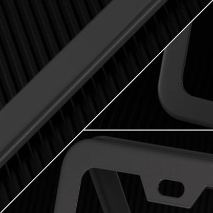 License Plate Frame, Metal Thin Stainless Steel with 2 Holes Screw Cap, 2 Pack ((Top-Purchased) Matte Black) - color: (Top-purchased)Matte Black