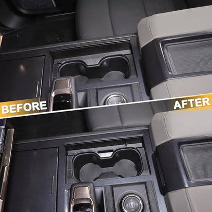 for Hummer EV SUV Pickup Accessories Cup Holder Insert Organizer,Cup Holder Expander for Car, Cup Holder Pocket Organizer,Designed for Things Like Phones and Glasses for 2022-2024 2025+ (Black)