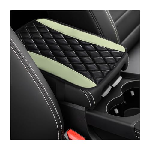 Dickno Car Center Console Cushion Pad, Universal Leather Waterproof Armrest Seat Box Cover, Comfortable Auto Armrest Cover Protector, Car Interior Decor Accessories for Most Vehicles (Green) - color: Green