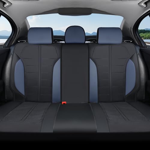 Coverado 3D Air Mesh Rear Car Seat Cover, Sports Carbon Fiber Design, Breathable Seat Protectors Airbag Compatible Comfort Universal for Most Cars, Van,Trucks, SUV, Black&Blue - color: Black&Blue, size: Rear