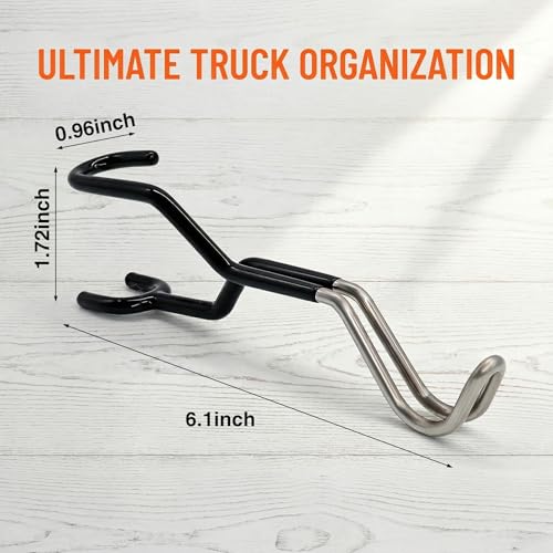 Hard Hat Holder for Truck, Hard Hat Hanger for Truck, Car Seat Hooks for Headrest, Organizer for Safety Vest, Jackets, and Bags, 6.1 x 1.72 in
