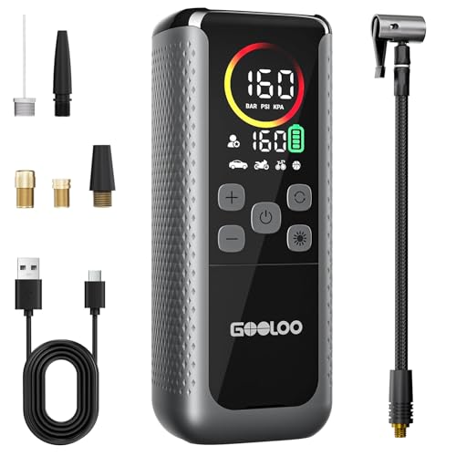 GOOLOO GT160 DUAL Tire Inflator Portable Air Compressor, 4X Faster Dual Cylinder & Upgraded Color LED Screen Portable Air Pump for Car Tires, Auto Shut-off Electric Bike Tire Pump with Pressure Gauge