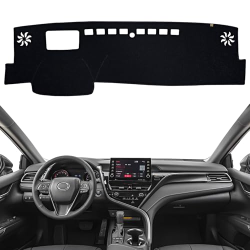 KEYOOG Dashboard Cover Dash Mat Fit for to-yota Camry 2024-2018 (with HUD Models),Car Dash Board Mat Anti-Glare Carpet,Non-Slip Pad Sunshield Protector (Black) - color: Black, size: Fit 18-24 Camry w/HUD - (Black)