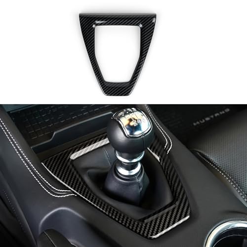 Car Center Console Gear Shift Panel Cover Trim Decals for 2024 2025 2026 Ford Mustang Accessories ABS Carbon Fiber Interior Stickers (Manual Gear) - color: Center Console Manual Gear Shift