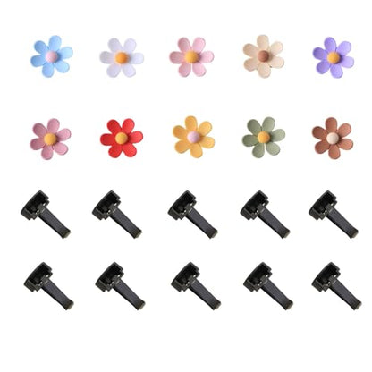 10Pcs Cute Car Vent Clips Flower Air Vent Clips Interior Aesthetic Women Automobile Air Conditioning Vents Decorations Dashboard Accessories