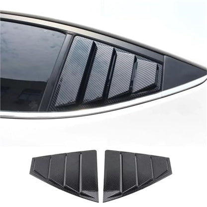 Rear Side Window Louvers for 2016-2020 Hyundai Elantra, Carbon Fiber Style Quarter Window Shutter Cover Trim, Matte Black Vent Grille Guard Decoration, Exterior Car Accessories (Pair)