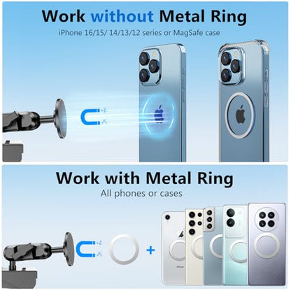 DIAMOOKY Metal Magnetic Phone Mount for Toyota 4Runner 2024 2023 2022 2021 2020-2010 5th Gen 4runner Accessories Dash Cell Phone Holder Adjustable Phone Stand Fit for All Smartphone - style: 2010-2024 (Full Size)