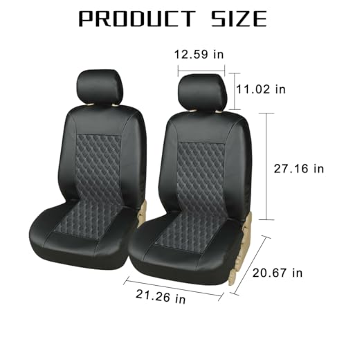Mandark 4PCS Car Seat Cover, PU Leather Vehicle Seat Protector Full Sets, Waterproof Automotive Front Seats and Rear Bench Protection Guard Accessories, Universal for SUV, Truck, RV (Black) - color: Black
