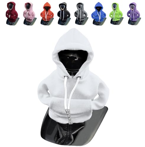 vvag Gear Shift Hoodie,Universal Shift Knob Hoodie, 4.7 Inch Car Shifter Stick Protector Decoration, Funny Hoodie Car Gear Shift Cover, Auto Interior Accessories Shifter Hoodie (White) - color: White