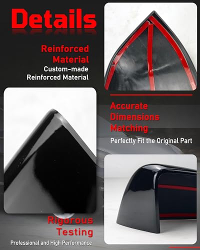Side Mirror Caps Cover Compatible with Tesla Model Y 2021 2022 2023 2024 Black Mirror Covers - color: Model Y Gloss Black Mirror Covers