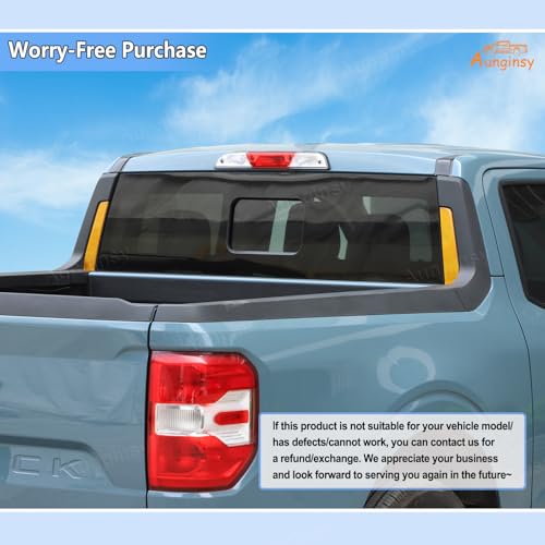 Aunginsy Rear Glass Side Anti-Scratch Cover Trim Compatible with Ford Maverick 2022-2025, Carbon Fiber Pickup Truck Rear Bucket Slot Side Anti-Scratch Cover Protective Pad Sticker Exterior Accessories - color: Yellow