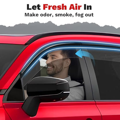 Canvcle Window Visors Rain Guards for 2026 2027 Toyota RAV4 Accessories, Outside-Mount Tape-On Side Window Wind Deflectors Vent Visors Shades Rainproof 6PCS, 2026 2027 RAV4 Rain - size: Toyota Rav4 2026-present