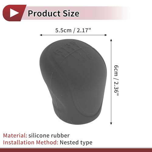 Gear Shift Knob Cover Universal for Car SUV Truck RV Insert Stick Shifting Handle Protector Silicone Grey - color: Gray