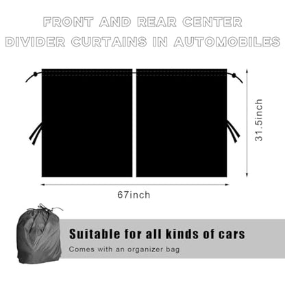 Ohleats Car Divider Curtain, Automotive Privacy Blackout Divider Curtain for Sleeping & Camping, Removable Vehicle Sunshade Screen Blocks Heat, UV Rays, Universal Car Accessories - size: 1 PCS