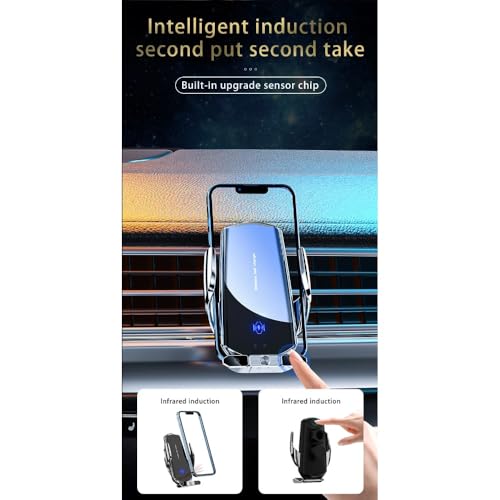 15W Car Wireless Charger Auto Magnetic Air Vent Phone Holder for iPhone 17 16 15 14 13 12 Samsung Xiaomi Induction Fast Charging Station (Black) - color: black