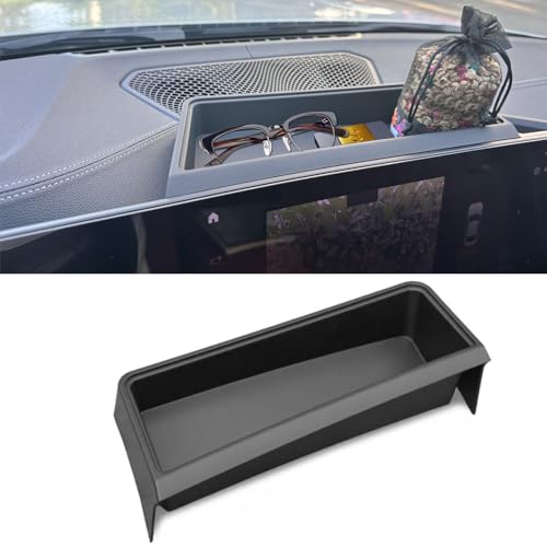 Compatible with BMW 3 Series Center Console Organizer,Behind 12.3" Touchscreen Dash Console Organizer for 3 Series G20 2023-2024/4 Series G22 2024,BMW Dash Storage Box Tray,Matte Black - size: G20 G22 Dashboard Organizer