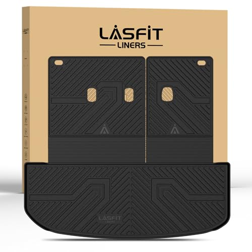 LASFIT Cargo Trunk Mat & Backrest Mats for Hyundai Palisade 2025 2024 2023 2022 2021 2020 All Weather TPE Custom Fit Car Trunk Mats Cargo Liner & Seatback Mats Accessoires, Black - size: 2)For Hyundai Palisade | 2020-2025 | Cargo