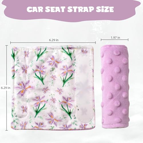 Car Seat Strap Covers for Babies Soft Car Seat Belt Covers, Mink Car Seat Straps Shoulder Pads for Boys and Girls, Purple - color: Purple