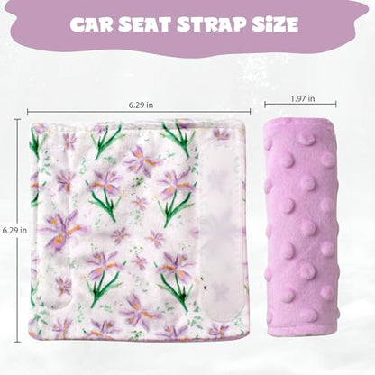 Car Seat Strap Covers for Babies Soft Car Seat Belt Covers, Mink Car Seat Straps Shoulder Pads for Boys and Girls, Purple - color: Purple