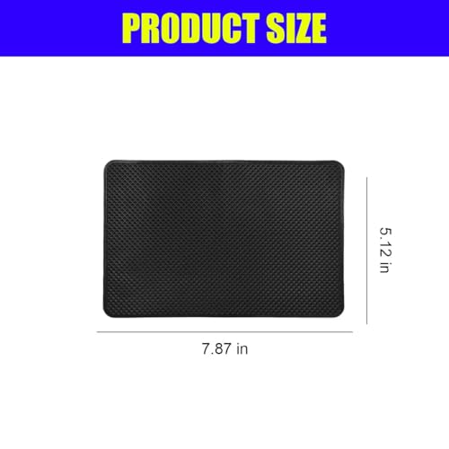 Car Dashboard Anti-Slip Silicone Pad, 7.87'' x 5.12'' Black Grid Sticky Adhesive Mat, Car Grasping Pad, Multifunctional Gripping Mat for Phones, Keys, Sunglasses, Coin, Electronic Devices (20×13 CM) - size: 7.87'' x 5.12''