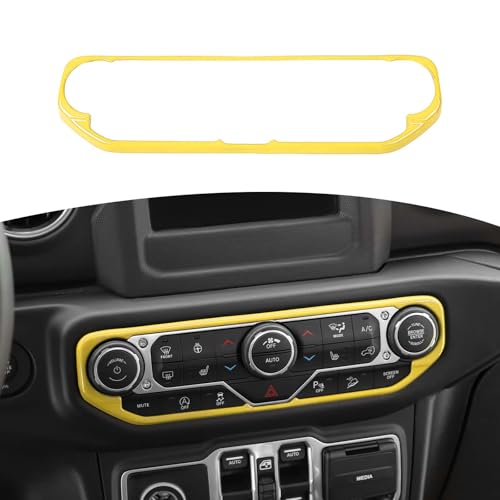RT-TCZ for Wrangler JL Center Dash AC Switch Cover Trim Frame Yellow for Jeep Wrangler JL JLU Gladiator JT 2018-2023 Yellow Interior Accessories - color: Yellow