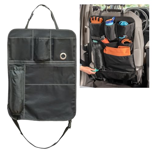 High Road BackPockets Seat Back Organizer - Back of Seat Organizer and Seat Protector with Storage Pockets and Bag Dispensers for Car, SUV, Truck or Van