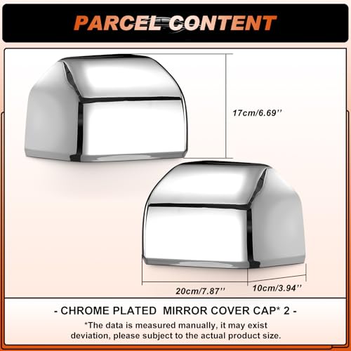 Chrome Tow Mirror Cover Caps Left Driver Side & Right Passenger Side Rearview Side Mirror Covers Fit for Ford F150 2015 2016 2017 2018 2019 2020-1 Pair - size: Fit for Ford F150 2015-2020