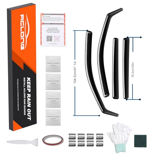 in-Channel Rain Guards Compatible with Toyota Highlander 2014 2015 2016 2017 2018 2019, Durable Side Windows Rain Guard, Wind Deflectors, Window Deflectors Black 4 PCS - size: 2014-2019 Toyota Highlander (In-Channel)
