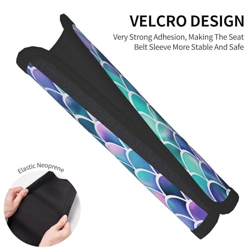 Mermaid 2 PCS Car Seat Belt Pad Cover for Adults, Suitable for Car Seat Belt Backpack Shoulder Bag - color: Mermaid