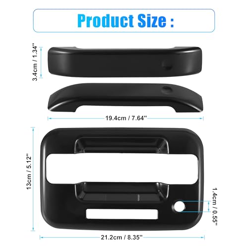 X AUTOHAUX 4pcs Gloss Black Exterior Door Handle Cover for Ford F-150 4DR 2004-2014 Car Outside Decor Trim