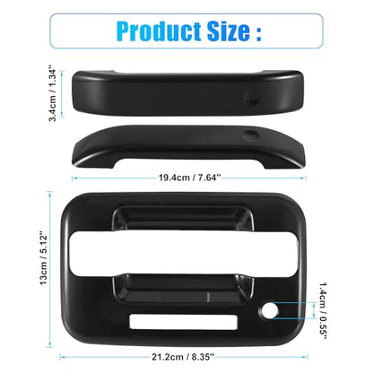 X AUTOHAUX 4pcs Gloss Black Exterior Door Handle Cover for Ford F-150 4DR 2004-2014 Car Outside Decor Trim