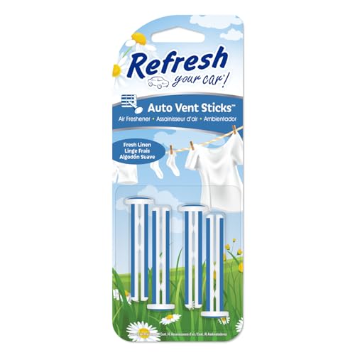 Refresh Your Car! Vent Air Freshener (Fresh Linen CS Scent, 4 Pack) - size: 1 Count (Pack of 4)