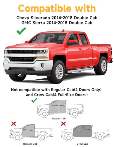 in-Channel Window Rain Guards Fit for Chevy Silverado/GMC Sierra 2014-2018 Double Cab,Truck Extra Durable Window Visors Window Deflectors Vent Visors Vent Shades Car Accessories - size: Fit for 2014-2018 Silverado/GMC Sierra Double Cab