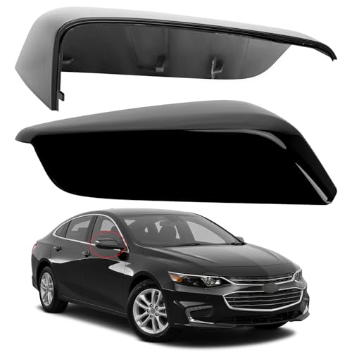 Passenger Side Mirror Cover Replacement for Chevrolet Chevy Malibu 2016 2017 2018 2019 2020 2021 2022 2023 2024 2025 - Right Side Mirror Covers, Rear View Mirrors Cap Accessories Black - color: Black, size: Passenger Side (Right)