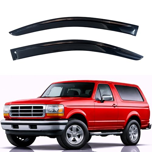 KPY Rain Guards Fit for 1980-1996 Ford Bronco, Out-Channel Window Visors Vent Wind Deflectors 2PC, Truck Accessories for 1980-1996 Ford F150 F250 F350 - size: 1980-1996 Bronco/F150/F250/F350